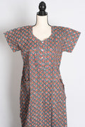 Printed Grey and Red Pure Cotton Nightwear in Regular Size
