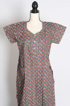 Printed Grey and Red Pure Cotton Nightwear in Regular Size