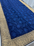Afrin | Midnight Blue Georgette Partywear Saree | Trending Bollywood Style