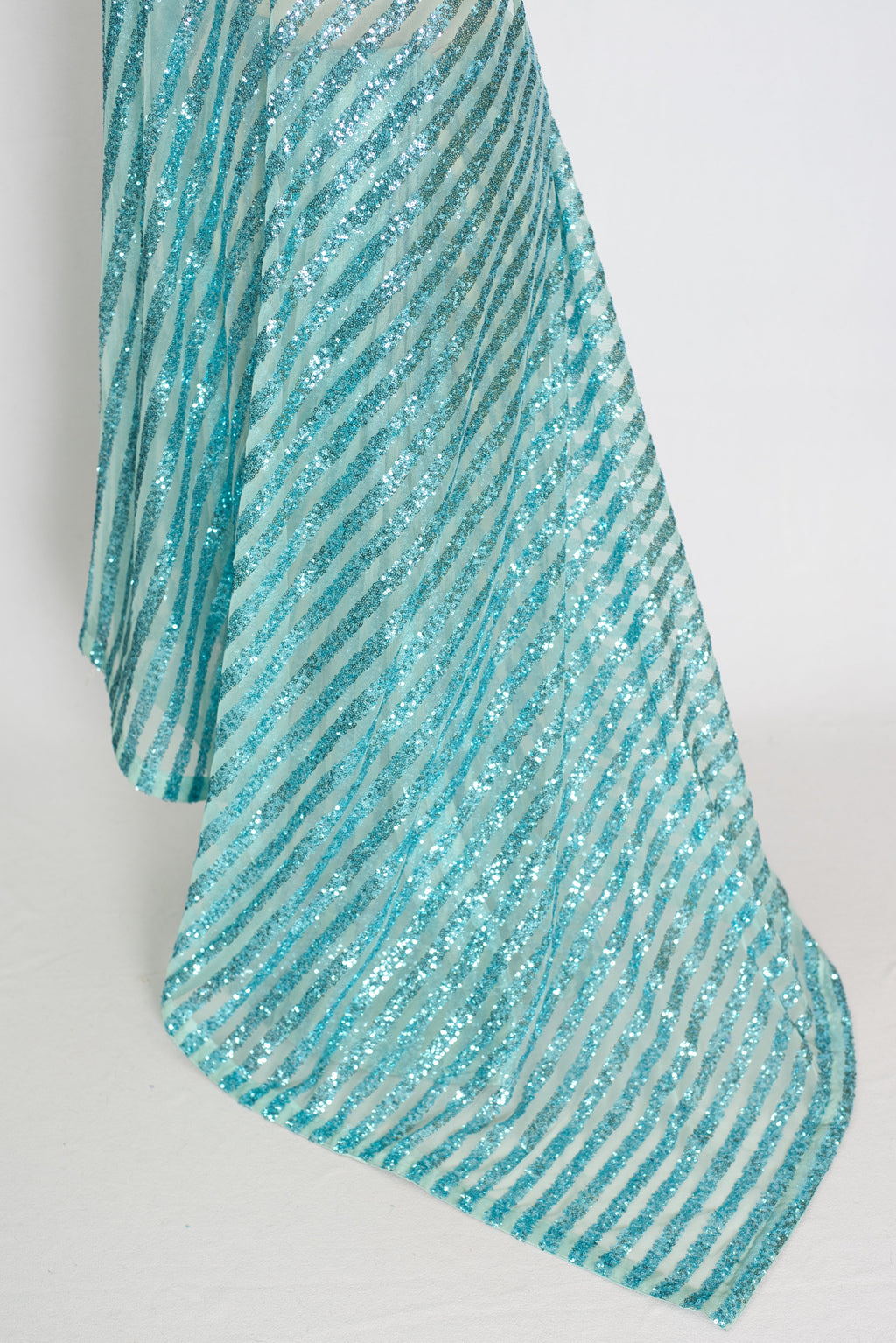 Naaz | Turquoise Blue Sequin Saree | Trending Bollywood Indian Partywear