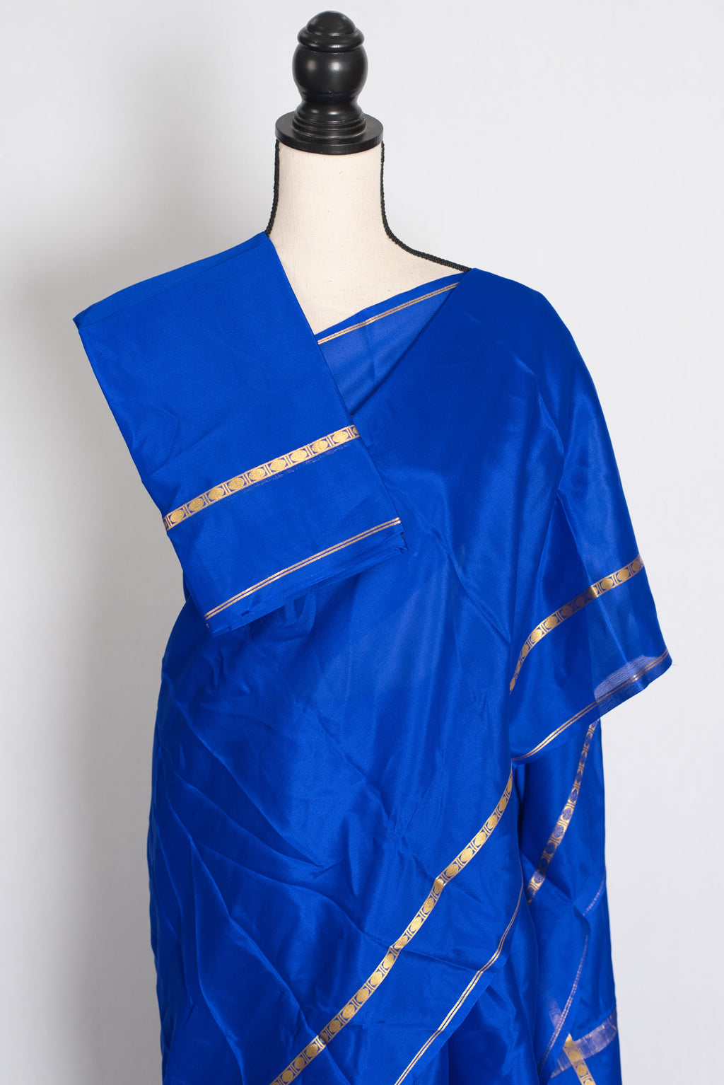Mythili Royal Blue Pure Mysore Crepe Silk Saree – Silk Mark Certified
