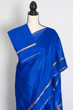 Mythili Royal Blue Pure Mysore Crepe Silk Saree – Silk Mark Certified
