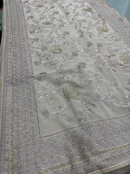Ruma | Pastel Brown Georgette Partywear Saree | Trending Bollywood Design