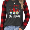 Christmas Shirts for Women Gnomes T-Shirt Candy Canes Plaid Tshirts