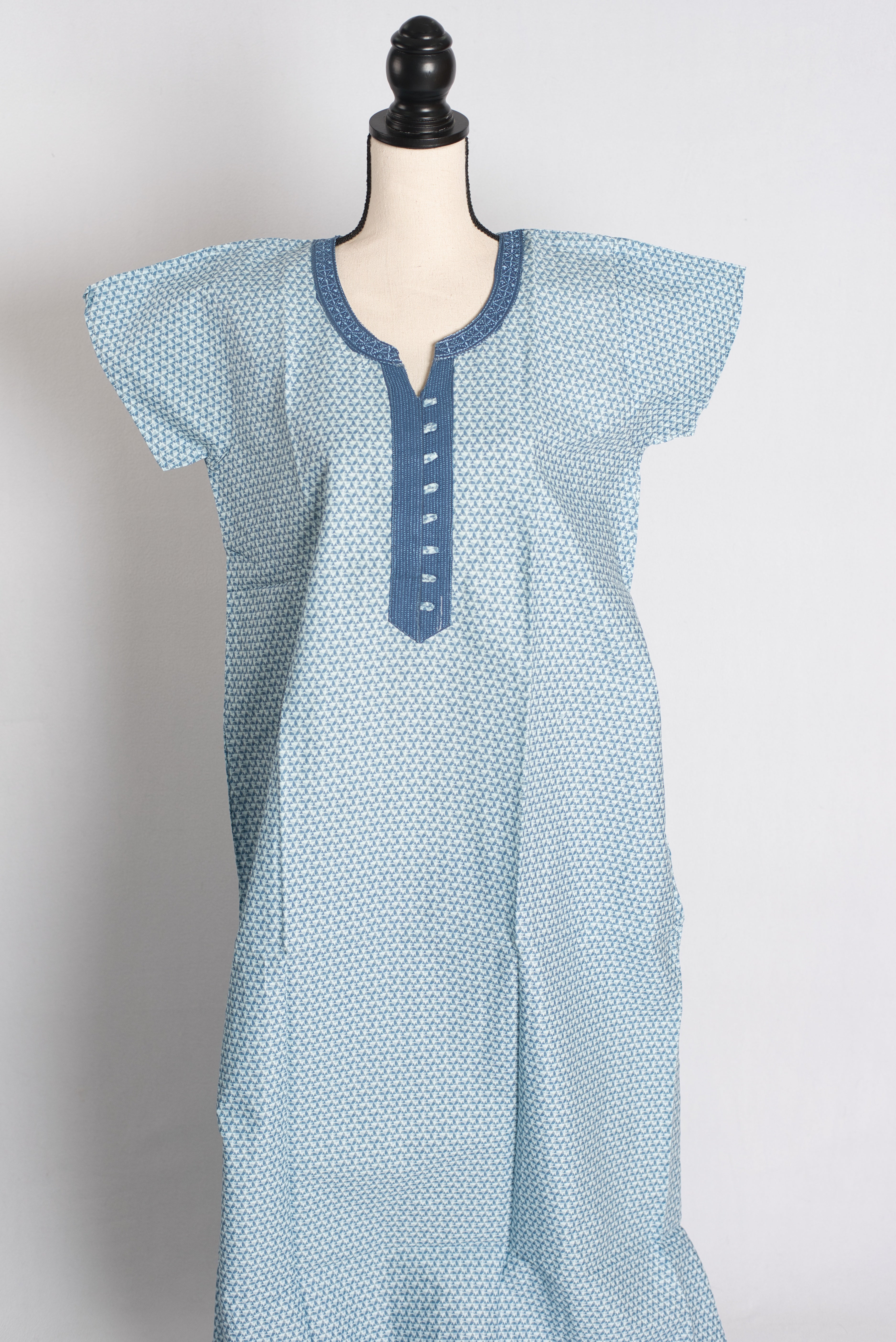 Printed Blue Pure Cotton Nightwear in Regular Size — Style A (Aug)