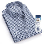 Retro Brushed Long-sleeve Shirt Casual Cotton Plaid Shirt