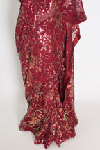 Preeti | Brownish Maroon Sequin Saree | Luxury Partywear & Graduation Collection