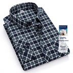Retro Brushed Long-sleeve Shirt Casual Cotton Plaid Shirt