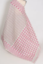 Geeta: Gray, Pink and White Pure Cotton Jamdani Saree with Blouse