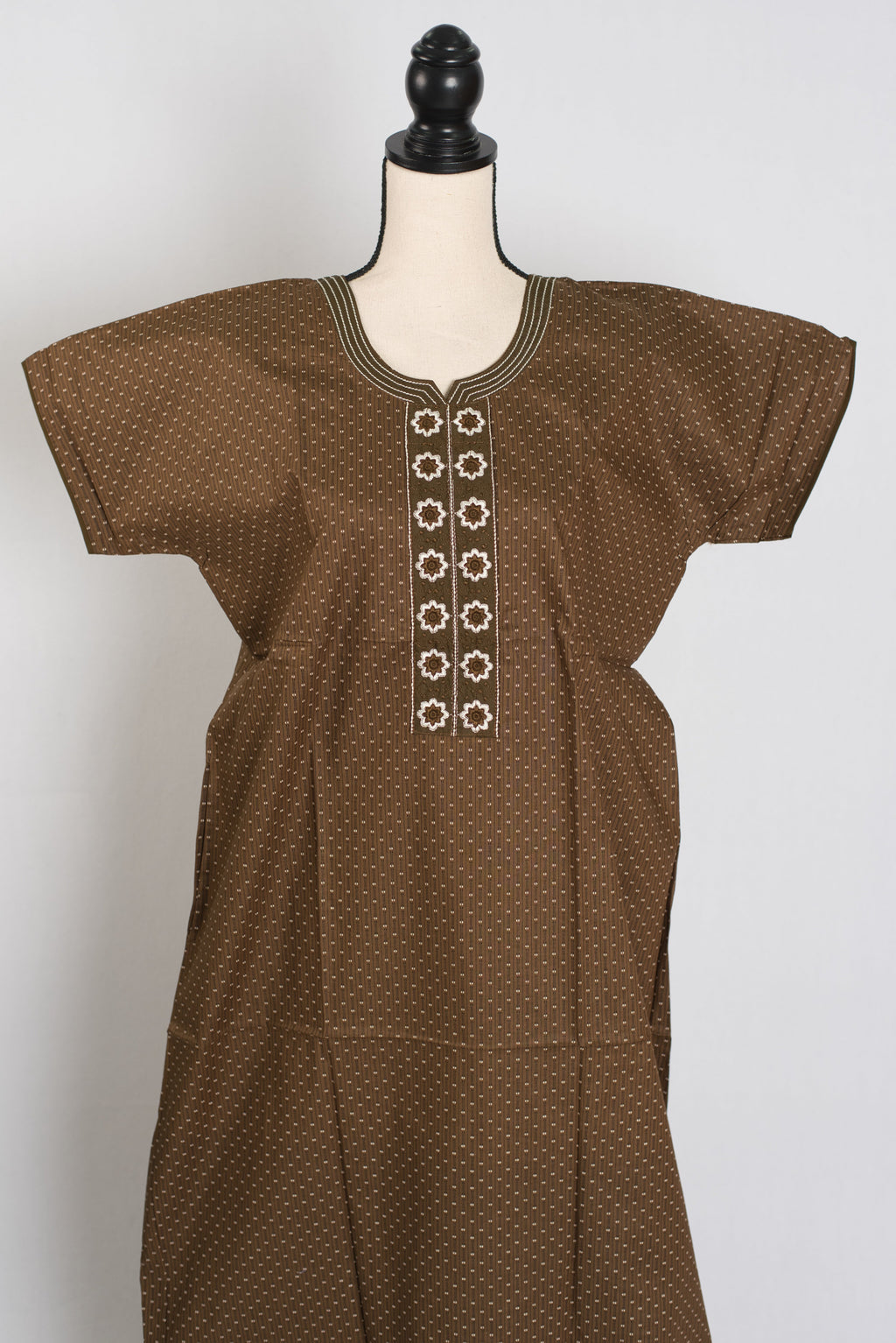 Printed Brown Pure Cotton Nightwear in Regular Size — Style D (Oct)