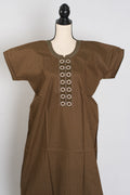 Printed Brown Pure Cotton Nightwear in Regular Size — Style D (Oct)