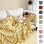 Soft Wind Bubble Velvet Blanket Warm Solid Rabbit Fur Blankets Double-sided Thickening Cover Throw Warm Fur Blanket