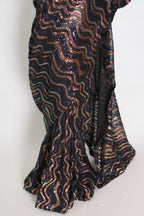 Emi | Black Sequin Cocktail Saree | Partywear with Pre-Stitched Size 38 Blouse
