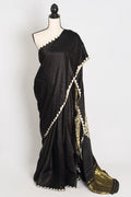 Farah : Modal Silk Bandhani Partywear Saree in Black and Gold