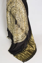 Farah : Modal Silk Bandhani Partywear Saree in Black and Gold