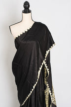 Farah : Modal Silk Bandhani Partywear Saree in Black and Gold