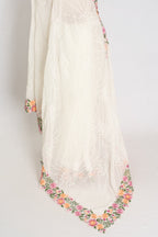 Farheen : Georgette Embroidery Designer Saree in Off White