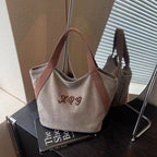 Fashionable Canvas Tote Bag With Letter Print