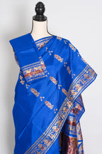 Nila | Royal Blue and Gold Handwoven Swarnachari Pure Silk Saree