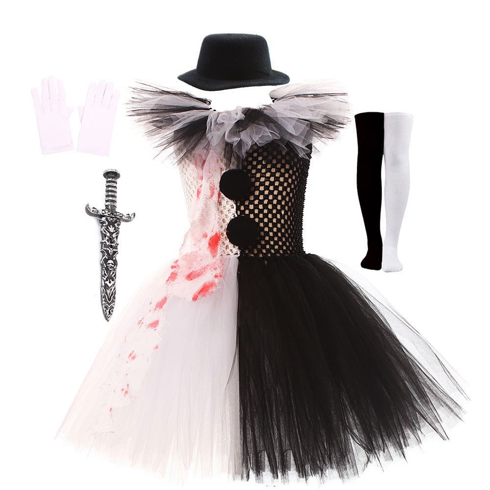 Halloween Soul Clown Girls' Dress Suit