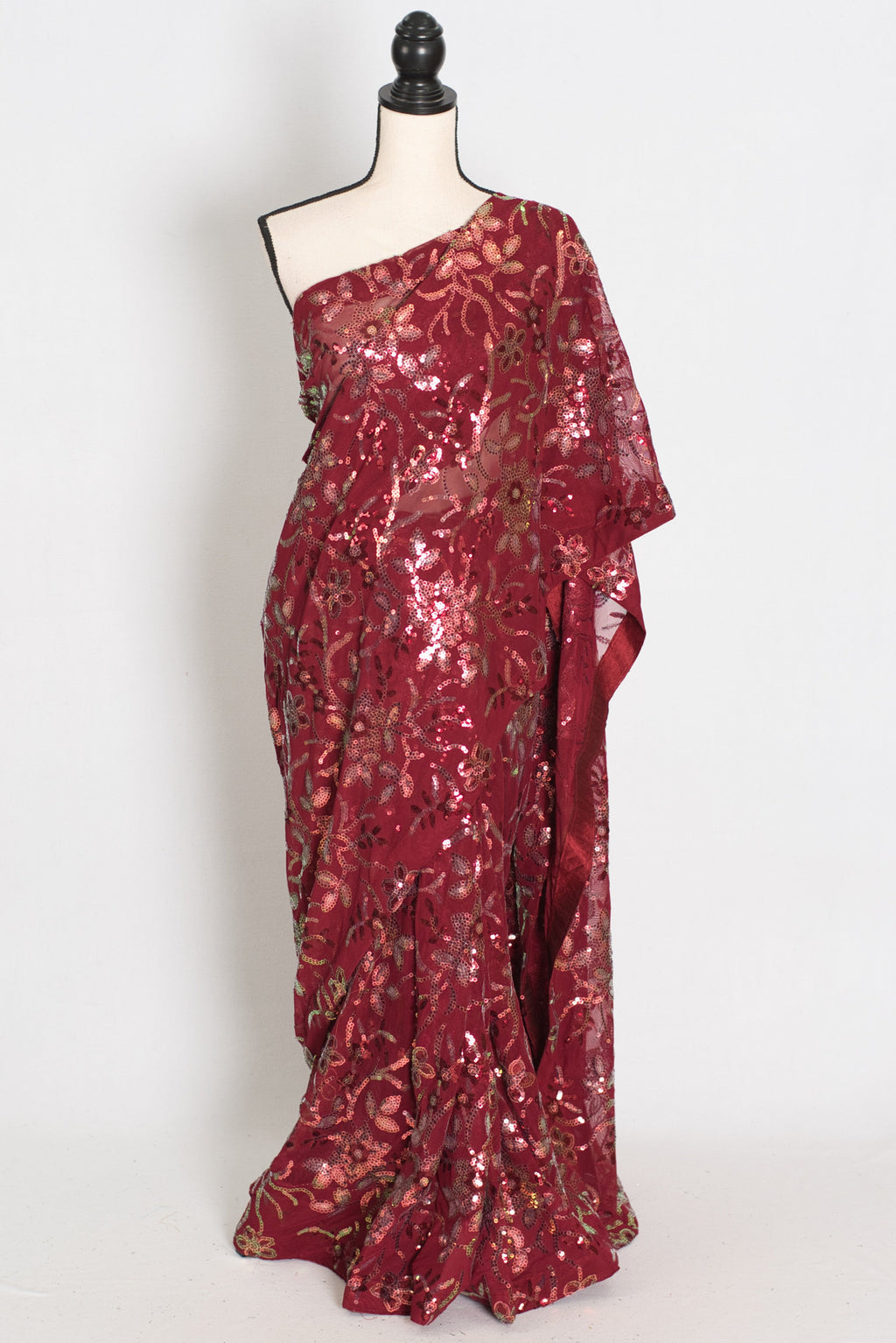 Preeti | Brownish Maroon Sequin Saree | Luxury Partywear & Graduation Collection