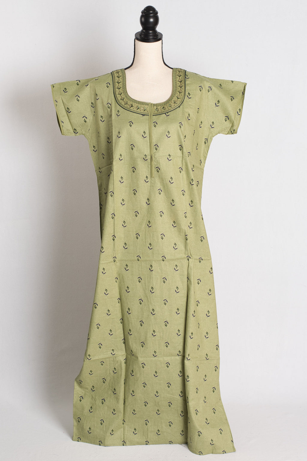 Printed Green Pure Cotton Nightwear in Regular Size — Style A (Aug)
