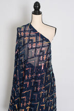 Elli | Navy Blue Soft Net Designer Sequin Saree | Glamorous Cocktail Partywear
