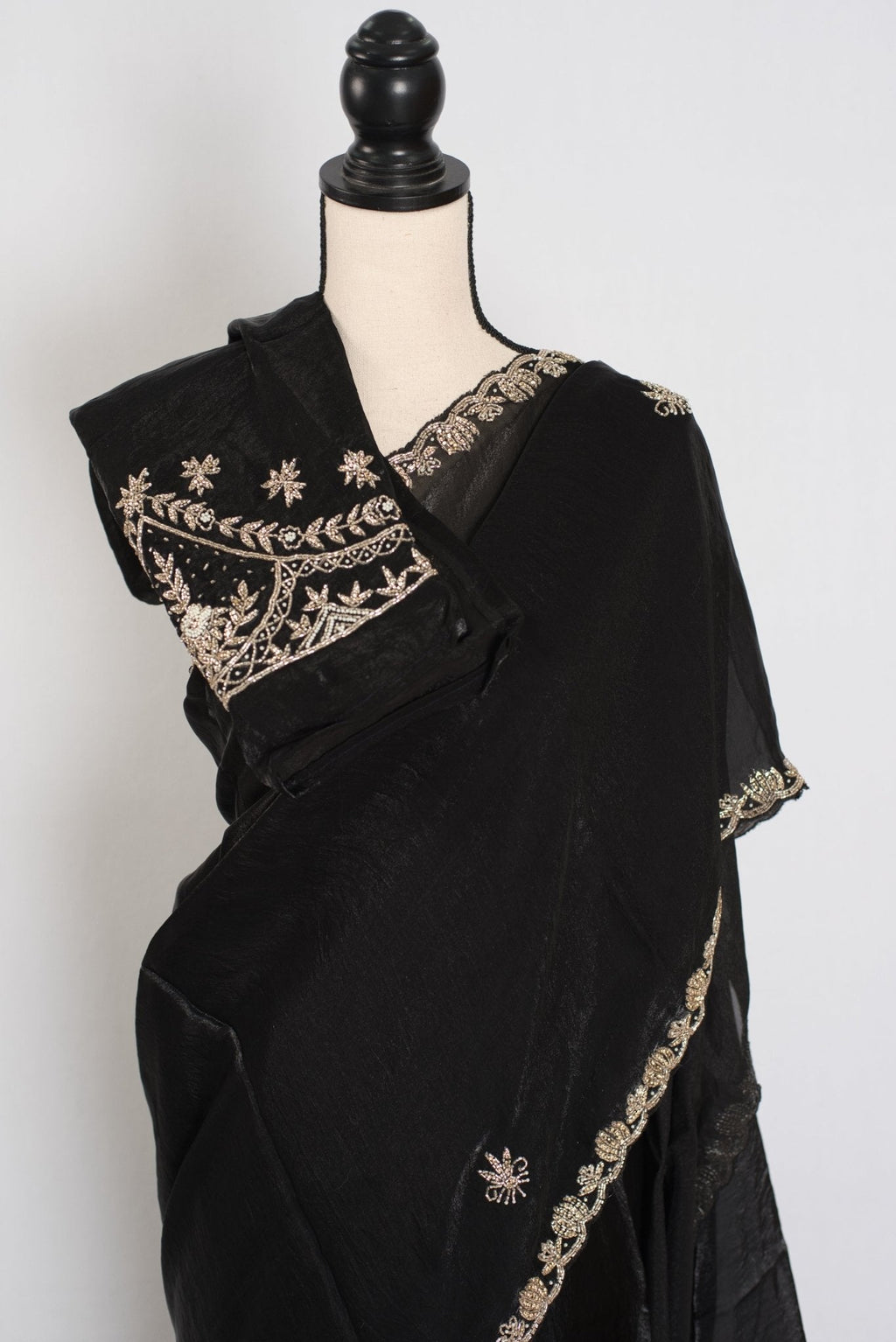 Gauri | Black Designer Partywear Saree with Intricate Embroidery