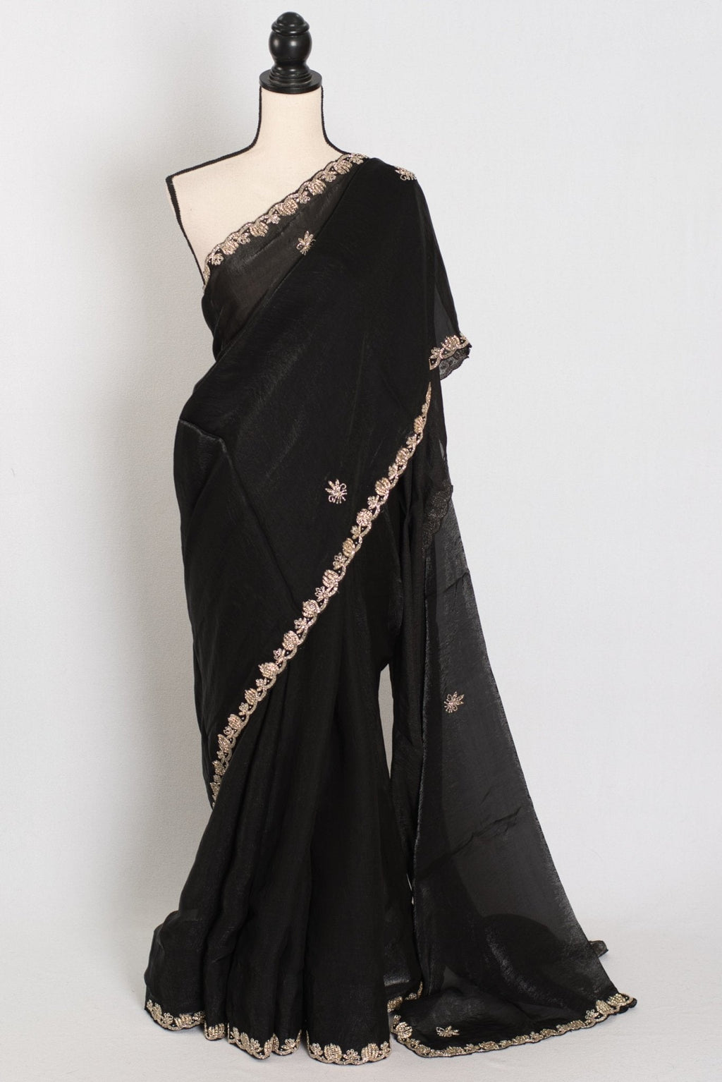 Gauri | Black Designer Partywear Saree with Intricate Embroidery