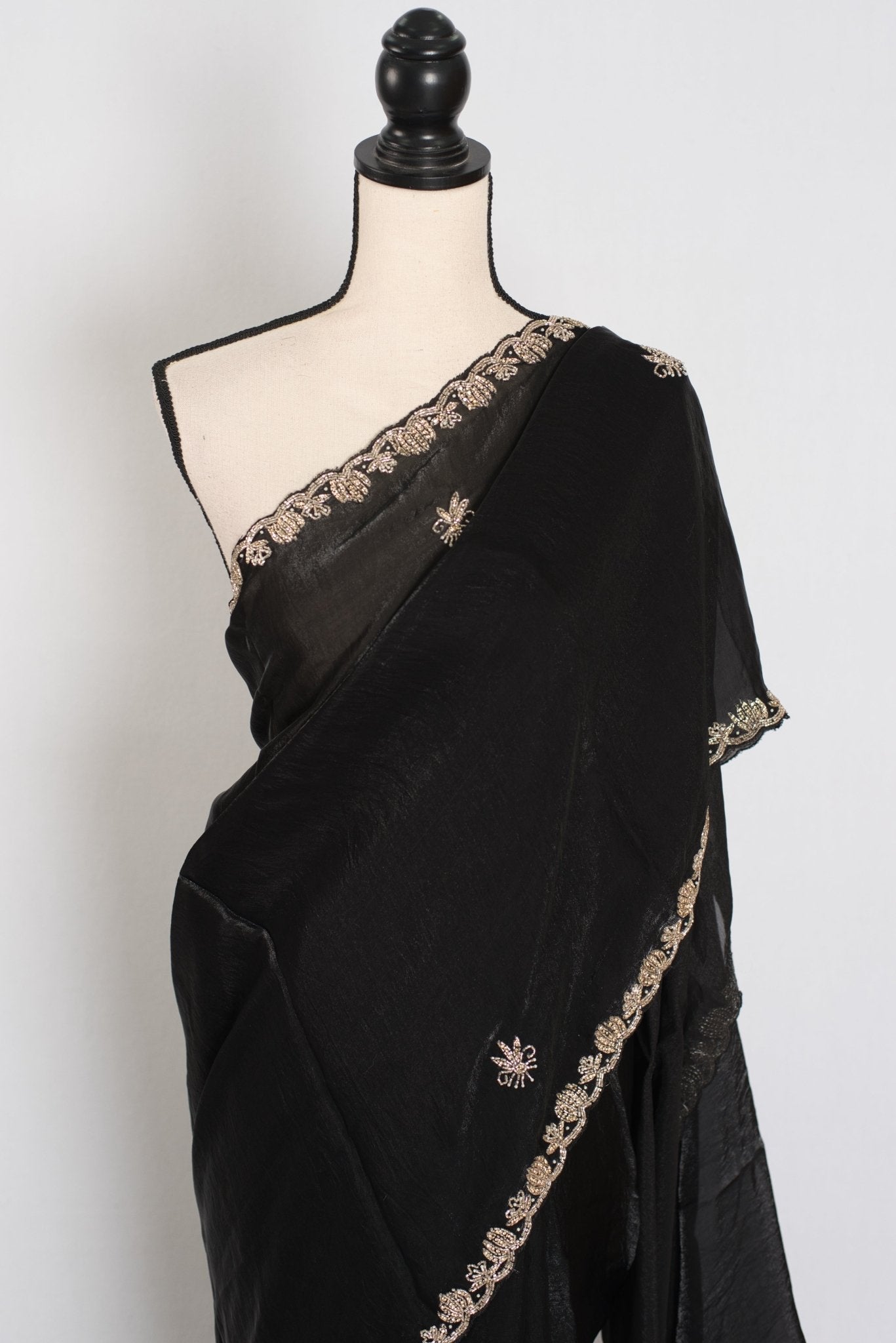Gauri | Black Designer Partywear Saree with Intricate Embroidery