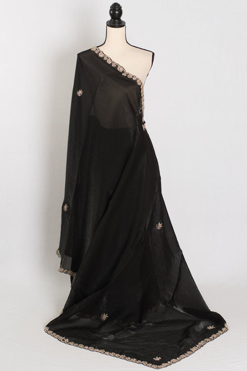 Gauri | Black Designer Partywear Saree with Intricate Embroidery