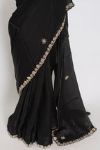 Gauri | Black Designer Partywear Saree with Intricate Embroidery