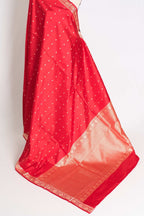 Gauri : Certified Silk Banarasi Saree with Resham Work In Bright Red