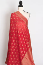 Gauri : Semi Georgette Budget Friendly Red Banarasi Saree