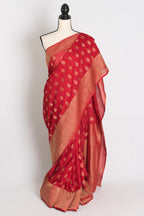 Gauri : Semi Georgette Budget Friendly Red Banarasi Saree