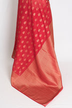 Gauri : Semi Georgette Budget Friendly Red Banarasi Saree