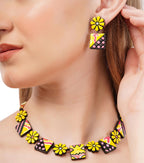 Floral Terracotta Clay Choker Jewelry Set