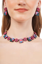 Floral Terracotta Clay Choker Jewelry Set