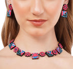 Floral Terracotta Clay Choker Jewelry Set