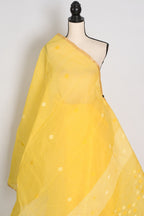 Ira: Pure Cotton Bengal Handloom Jamdani Saree in Yellow | Bengali Tant