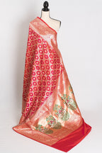 Ishq : Exclusive Coral Pink Bridal Banarasi Saree with Minakari Jaal Weaving
