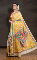 Katha : Silk Mark Pure Tussar Silk Kantha Stitch Saree | Hand Embroidered