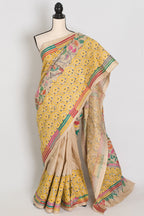 Katha : Silk Mark Pure Tussar Silk Kantha Stitch Saree | Hand Embroidered