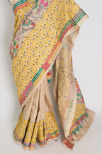 Katha : Silk Mark Pure Tussar Silk Kantha Stitch Saree | Hand Embroidered