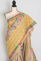 Katha : Silk Mark Pure Tussar Silk Kantha Stitch Saree | Hand Embroidered