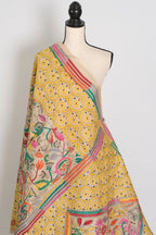 Katha : Silk Mark Pure Tussar Silk Kantha Stitch Saree | Hand Embroidered