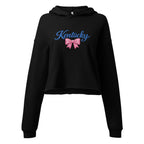 Kentucky Bow Crop Hoodie | Pink Bow + Blue Script | Fleece