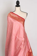 Kripa : Certified Katan Silk Banarasi Saree in Pink and Red
