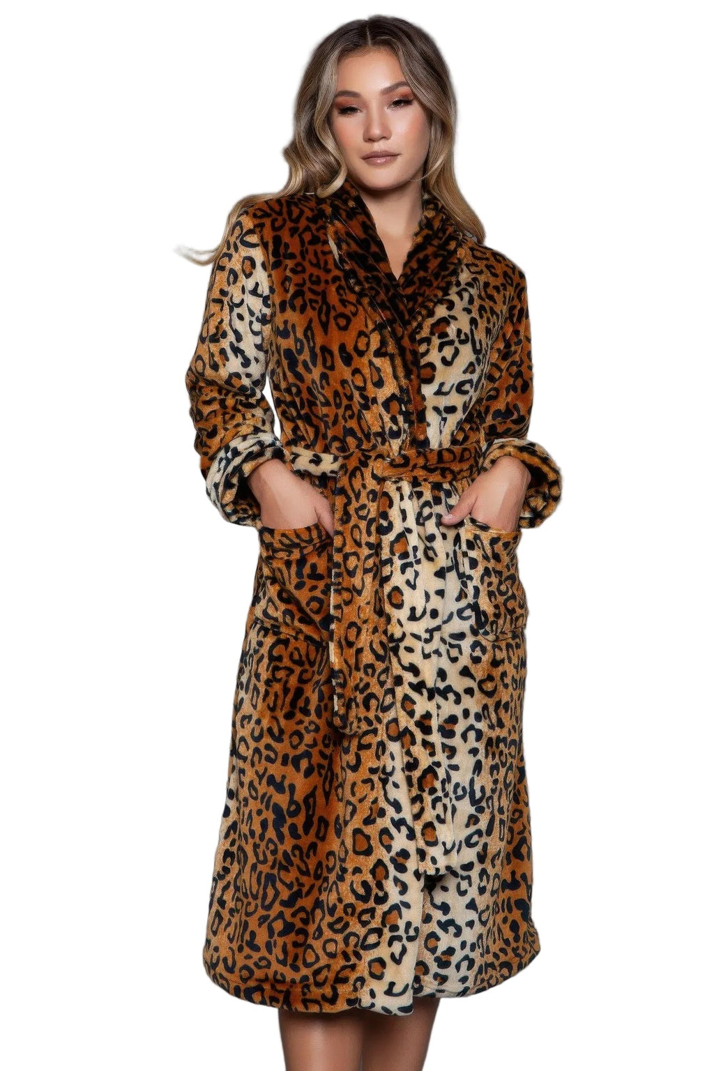 Women's Leopard Plush Robe