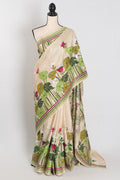 Mitra: Hand Embroidery Kantha Stitch Pure Gachi Tussar Silk Saree
